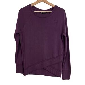 Athleta Serenity Criss Cross Soft Top Long Sleeve Eggplant Purple Size Small‎